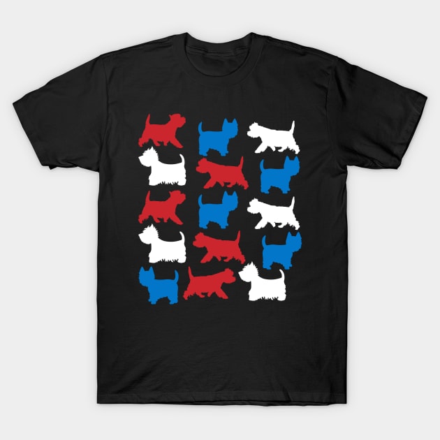 Patriotic Westie Dog America Flag 4Th Of July T-Shirt by klausgaiser